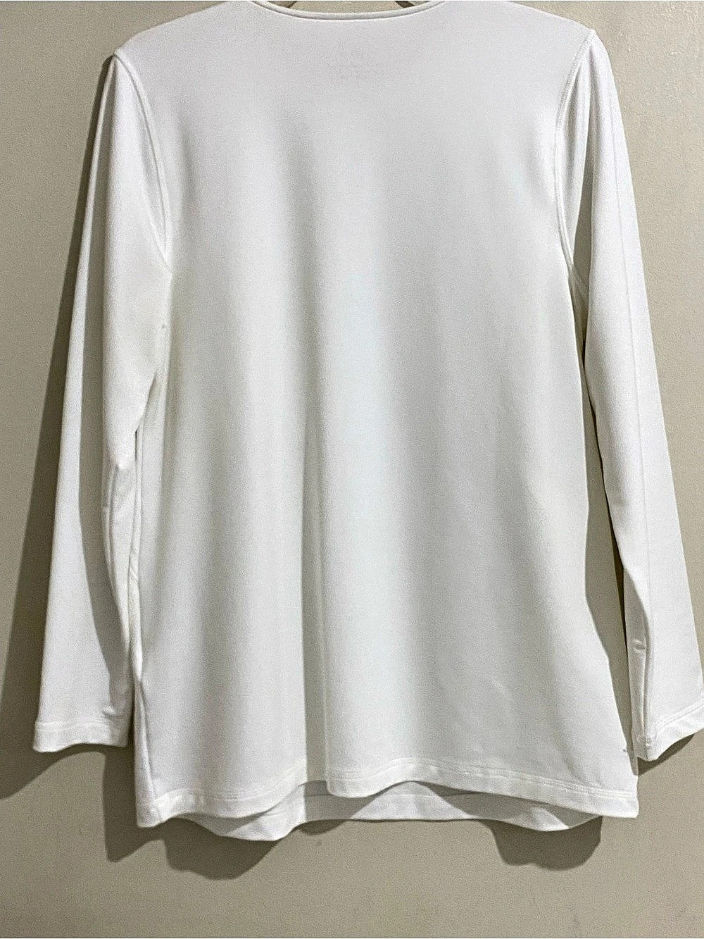 J.Jill Rhodes Crew-Neck Tee White Long Sleeve Tee Size Medium